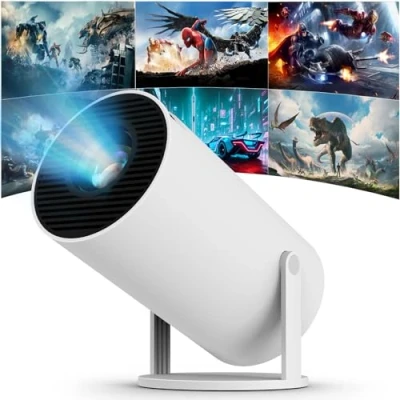 Bild av Mini projektor, 4K/120 ANSI, intelligent videoprojektor med BT 5.0, Android 11.0, bärbar automatisk keystone korrigering, 180 grader, 130&quot;, lämplig för telefon/PC/HDMI/USB
