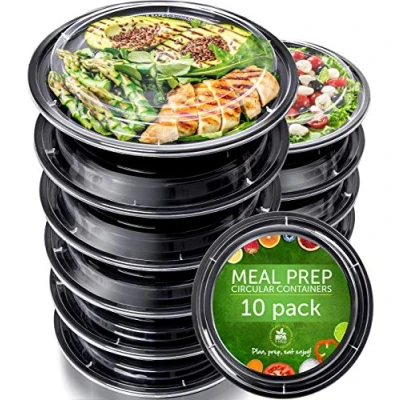 Bild av [10 pack] Mat /måltidsförberedelsebehållare Återanvändbara med lufttäta lock Stapelbara, mikrovågssäkra, diskmaskinssäkra, fryssäkra lunchbehållare Förberedande portionskontroll, förvaring i