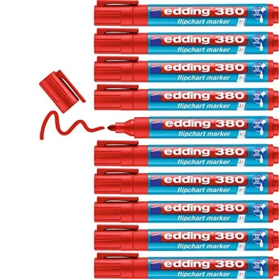 Bild av edding 380 flipchart Markering för flipdiagram röd vattenbaserat bläck 1.5 3 mm