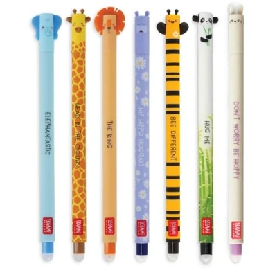 Bild av Legami Gelpennor, raderbara, 7 pack, söta kawaii kulspetspennor (vackra)