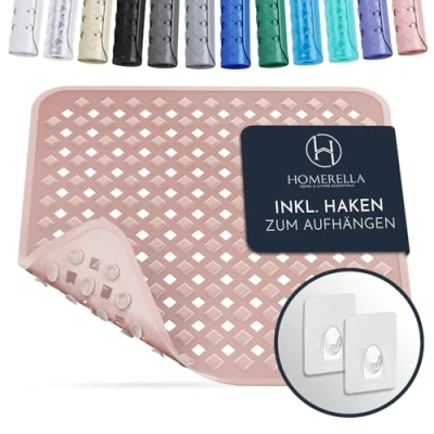 Bild av Homerella Hudvänlig halkfri duschmatta 53 x cm, INKL fäste. BPA fri mögelbeständig och maskintvättbar