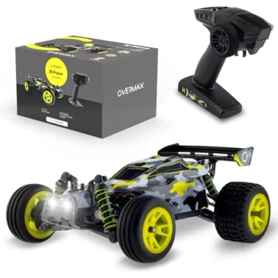 Bild av OVERMAX X Pace RC Car, Fjärrstyrd Bil 4x4, Hastighet På 45km/h, 100m Räckvidd, Led belysning, Oberoende Fjädring, Stor Storlek, en Kraftfull Elmotor 2 Batterier