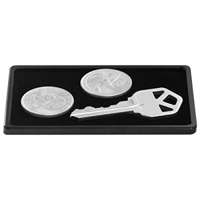 Bild av ROSSM RFID blockerande kreditkortshållare för män Minimalistisk herrplånbok i kol och metall med klämma elastisk sedelband, Coin Tray, Cash Strap,
