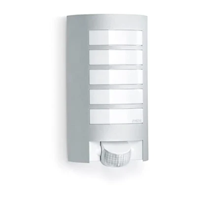 Bild av Steinel Vägglampa för Utomhusbruk L 12 S silver, 180 Rörelsedetektor upp till 10 m Räckvidd Robust Väderbeständig Aluminium Utomhusbelysning E27 Max. 60 Watt Verandalampa
