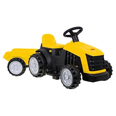 Bild av COIL Sparktraktor från 3 år, traktor barn för körning, elektrisk barn, barntraktor, elfordon, skjutresa år (gul)