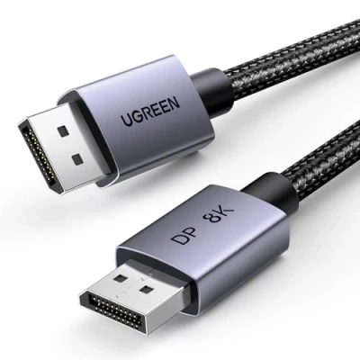 Bild av UGREEN 8K Displayport kabel 1.4 60Hz 4K 240Hz, VESA certifierad, aluminium DP 32.4Gbps Kompatibel med HDR, FreeSync, G Sync, DSC 1.2, HDCP 2.2 för PC, HDTV, bildskärm, grafikkort (1M)