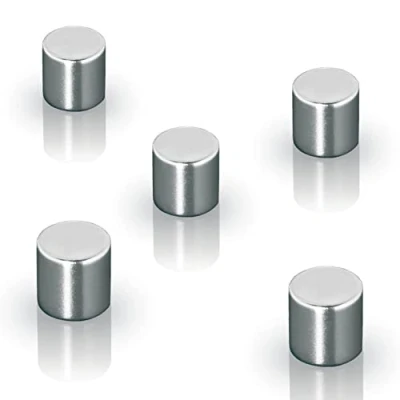 Bild av SIGEL BA700 Neodymmagnet, 1 x cm, cylindrisk, C5 &quot;stark&quot; (N42), för magnetiska glasskivor, silver, 5 stycken