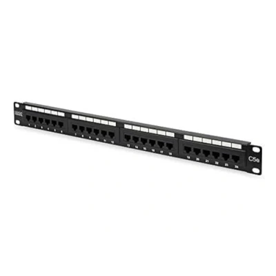 Bild av DIGITUS Patchpanel 19 tum Cat 5e 24 portar RJ45 oskärmad LSA Rackmontering 1U Svart