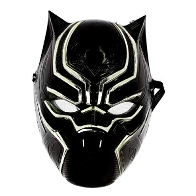 Bild av Rubie&#039;s 39218NS Marvel Avengers Black Panther Deluxe barnmask kostym tillbehör, pojkar, en storlek