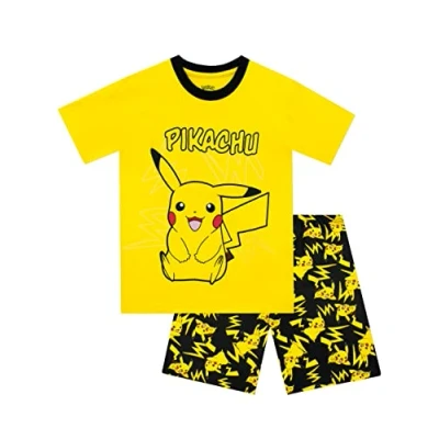 Bild av Pokémon Pyjamas Pikachu Pyjama För Pojkar Kort Med Kortärmad Gul 140