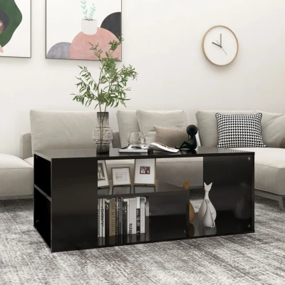 Bild av Soffbord svart 100x50x40 cm konstruerat trä