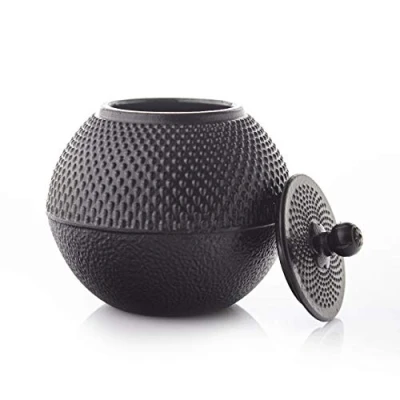 Bild av Lumaland Tekanna i gjutjärn 750 ml Japansk Tetsubin Hobnail förvaringslåda för te, socker, candi sockerskål och shoppinglåda med emaljbeläggning, lock ingår