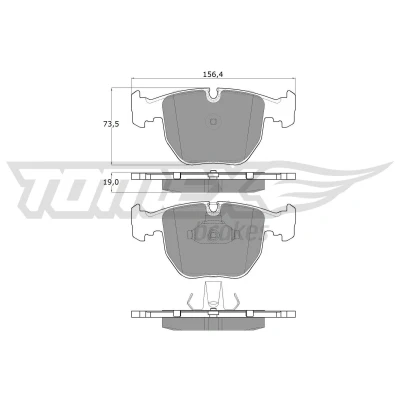 Bild av TOMEX brakes TX 13 23 Jeu de plaquettes frein Essieu avant préparé pour indicateur d&#039;usure BMW: X5, 5 Berline, X3