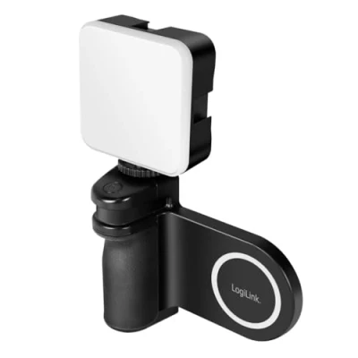 Bild av LogiLink Magnetic phone grip with LED light, BT 5.2, camera release, MagSafe compatible