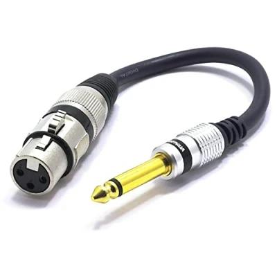 Bild av VITALCO XLR hona till 1/4 uttag mono hane mikrofon adapter 6,35 tum TS 3 stifts ljudkabel omvandlare