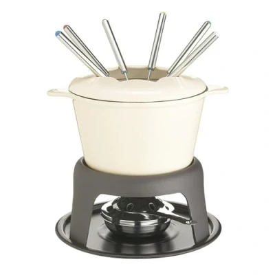 Bild av MasterClass Fondueset, Gjutjärn, 21 x 18 cm, Beige, KCFONDUEBEI