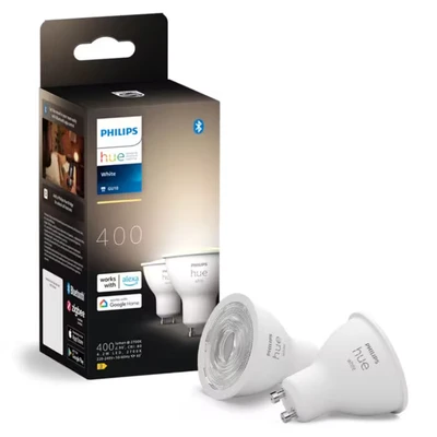 Bild av Philips Hue GU10 Smart Bulb, mjukt vitt ljus (2 pack), Bluetooth kompatibel, röststyrning med Alexa, Apple Home och Google Assistant