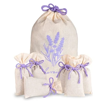 Bild av Lalavanda ® 6 x lavendelpåsar med torkade lavendelblommor, perfekt malskydd för garderob eller som lavendel doftpåsar avkoppling och sömn, 17 g