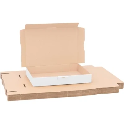 Bild av förpackning maxibrevlådor 320 x 225 50 mm maxibrev vit MB 4 innermått på 315 220 45 frakt post vikbar låda fraktlåda bokförsändelse perfekt för stycken
