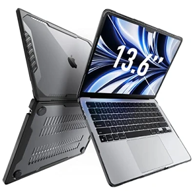 Bild av SUPCASE Fodral Kompatibelt med MacBook Air M2 2022 13,6&quot; modell A2681 [Unicorn Beetle Series], Genomskinligt Hårt Skal Dubbelt Skydd (Svart)