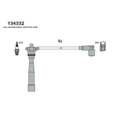 Bild av HITACHI 134332 Jeu De Fils d&#039;Allumage FIAT: Punto I 3/5 portes, Cabriolet, LANCIA: Y