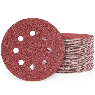 Bild av Bolatus 30 stycken sandpappersset 125 mm kardborreband, 8 håls slipskivor runda för excenterslipmaskin (med korn 40/60/80/120/240/320)