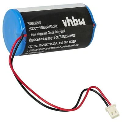 Bild av vhbw batteriersättning för Visonic 0 9912 K, ER34615M/W200, ER34615M, 88030498 larmsystem, larmsystem (14500 mAh, 3,6 V, Li SOCl2)