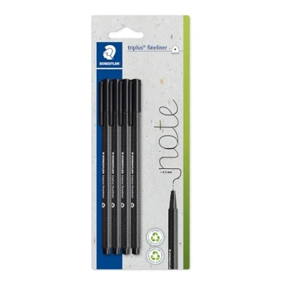 Bild av Staedtler Fineliner triplus rPP black 4pc Bl