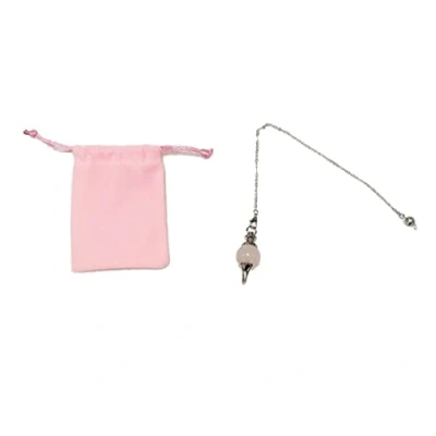 Bild av Ädelsten, kristallpendel, vintage sfärisk kristallpendel för radiestesi, pendel chakra reiki spådom wiccan meditation (rosa kvarts)