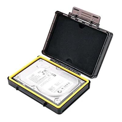 Bild av KIWIFOTOS 3,5 tum skyddande förvaringsfodral för hårddisk (280 G), HDD stötsäker låda Samsung WD Seagate Toshiba hårddiskar, stapelbar/O ring tätning/stativ upprätt/index klistermärke