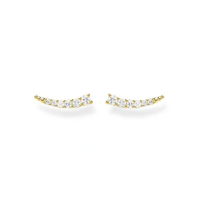 Bild av Thomas Sabo Boucles d&#039;oreilles grimpeur d&#039;oreille pierres blanches argent plaqué or H2158 414 14
