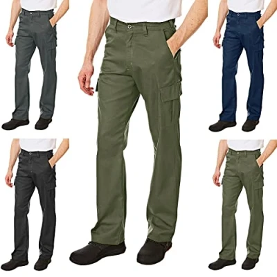 Bild av Lee Cooper LCPNT205 herr slitstark lättvård flera fickor arbetssäkerhet klassiska lastbyxor byxor, 36W/33L (Long), Khaki grön, 1