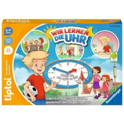 Bild av Ravensburger 00126 tiptoi® spel Lär dig klockan interaktivt pedagogiskt från 6 år, med digital och analog klocka som man ställer in själv