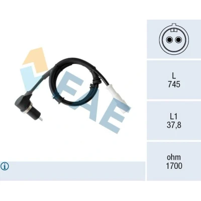 Bild av ABS givare, Sensor, hjulvarvtal, Bakaxel vänster, renault kangoo, kangoo express, 77 00 301 311