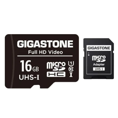 Bild av [Gigastone] 16GB Micro SD Card, Full HD Video, Surveillance Security Cam Action Camera Drone, 85MB/s SDHC UHS I U1 C10 Class 10, with Adapter