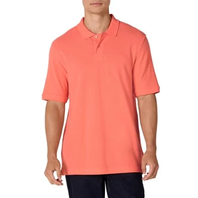 Bild av Amazon Essentials Men&#039;s Pikétröja i bomull med normal passform (finns Big &amp; Tall), Korallorange, L