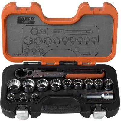 Bild av BAHCO socket set 1/2 14 pieces 10 24mm