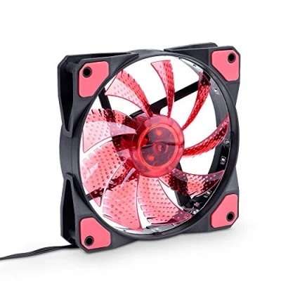 Bild av AKYGA AW 12C BR 15 LED fläkt 120 mm för PC Molex 12 V röd svart