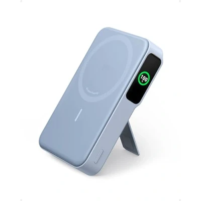 Bild av Anker MagGo Power Bank, Qi2 certifierad 15W MagSafe kompatibel bärbar laddare, 10.000 mAh batteripaket med Smart Display och hopfällbart stativ. Endast för iPhone 16/15/14/13 (USB C kabel ingår)