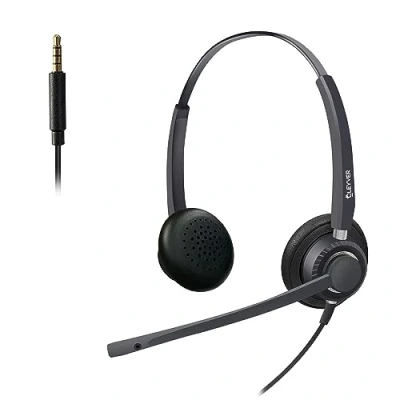 Bild av CLEYVER Flex Jack Duo, 3,5 mm Headset, Ultra Leger, Stereo, Brusreducerande mikrofon, PC, Mac, smartphone, surfplatta, svart
