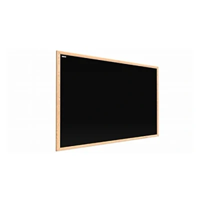 Bild av ALLboards Magnetisk krittavla med naturlig träram 90 x 60 cm, magnettavla svart, krita