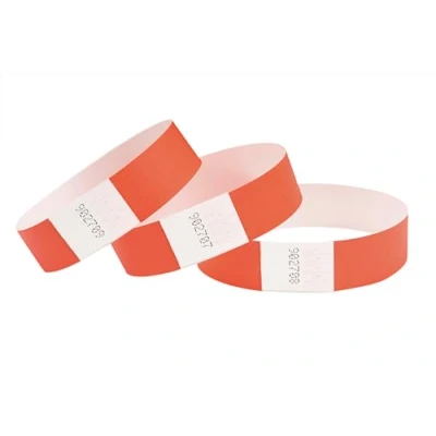 Bild av CINTAPUNTO 1 000 st färgglada ID armband Tyvek typ vattentäta engångs pappersarmband fluo för evenemang fester festivaler med självhäftande stängning (neonröd)