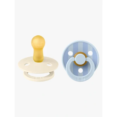 Bild av BIBS Studio Colour Block Napp 2 Pack Latex Stl 2, Baby Blue Dusty Mix