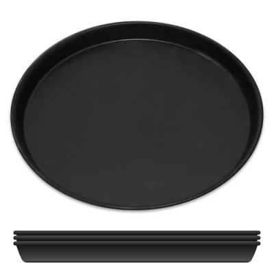 Bild av GRÄWE Pizza bakplåt, rund, pizzaplåt av blåplåt, värmebeständig upp till 400 C, obelagd, tillverkad i Tyskland (set om 4, 28 cm)