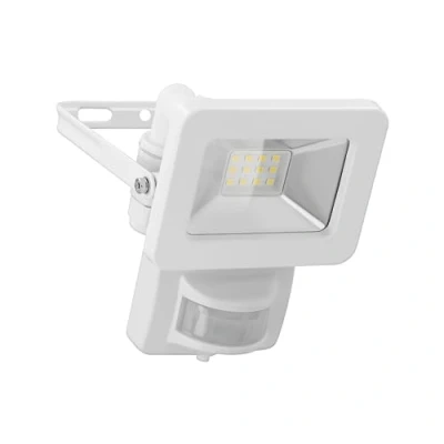 Bild av goobay 53878 LED strålkastare rörelsedetektor utomhus 10 W/PIR sensor utomhusstrålkastare IP44/neutralt vitt ljus 850 lm/LED väggmontering/trädgårdsstrålkastare/vit