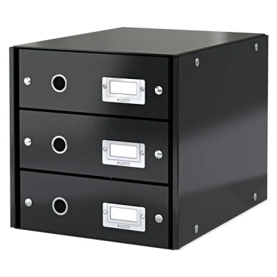 Bild av Leitz WOW Click And Store Skrivbordsbyrå, 3 Lådor, Svart, 60480095
