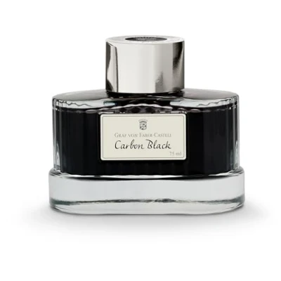 Bild av Graf von Faber Castell 141000 Bläckflaska Carbon Black, 75 ml, outplånligt bläck i ett elegant bläckhorn