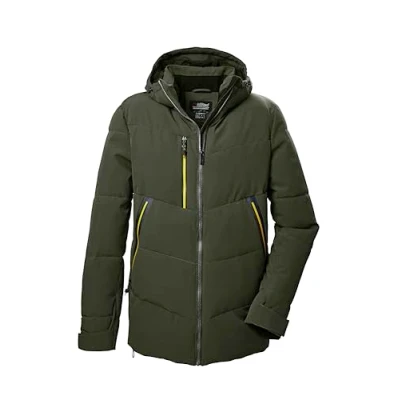 Bild av killtec herr quiltad jacka/funktionell jacka i dunlook med huva KOW 1 MN QLTD JCKT, mörk moss, M, 41837 000