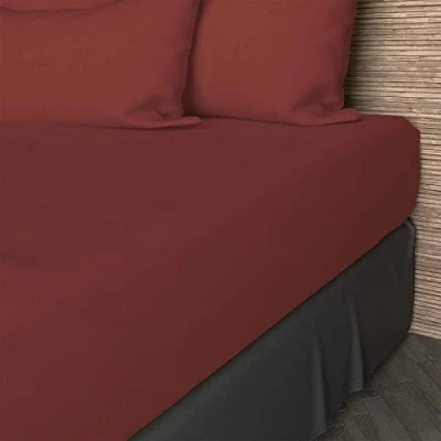 Bild av Drap housse en coton 57 fils 90x200 cm UNI brique, par Soleil d&#039;ocre