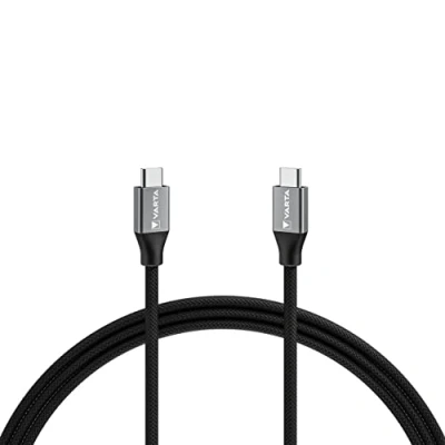 Bild av VARTA Speed Charge &amp; Sync Kabel (USB Typ C auf USB C, Strom und Datenübertragung, 2 m), schwarz, nylon